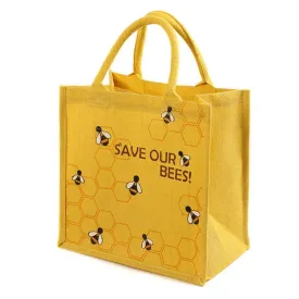 Medium Jute Shopping Bag by Shared Earth - Save our Bees