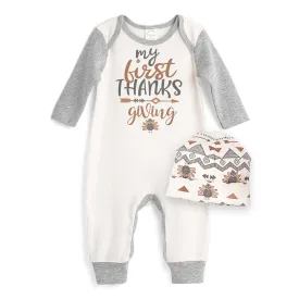 My First Thanksgiving Romper & Hat Set