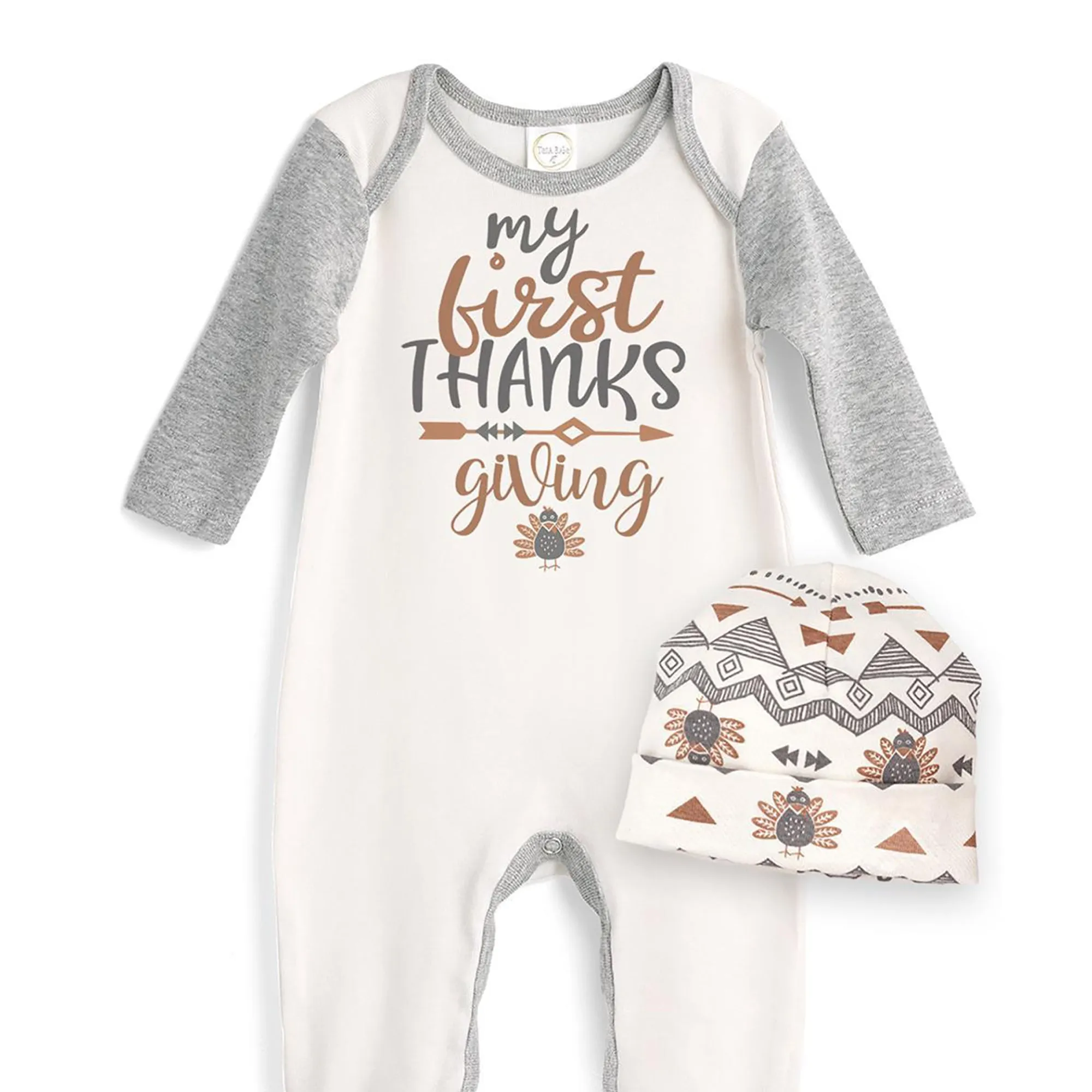 My First Thanksgiving Romper & Hat Set