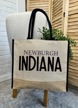 NEWBURGH INDIANA Jute Tote Bag