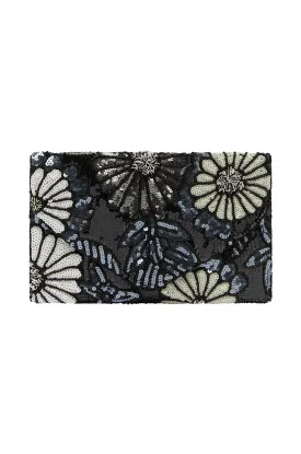 Nova Sequinned Clutch Bag Black