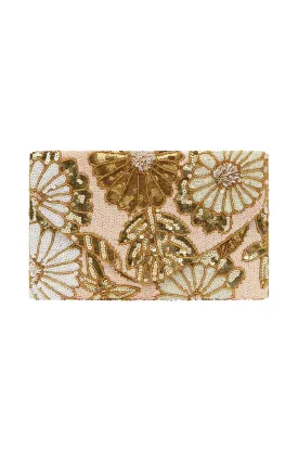 Nova Sequinned Clutch Bag Blush