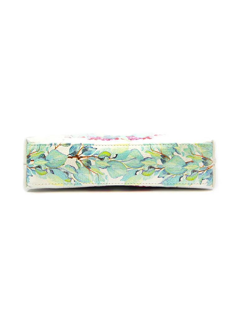 PAPAYA! Art Blooms Floral Theme Accessory Pouch Clutch Makeup Bag (10" x 5")
