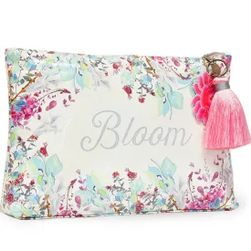 PAPAYA! Blooms Floral Large Tassel Accessory Pouch Purse