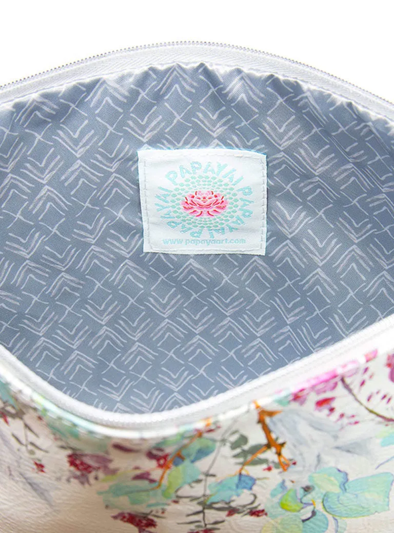 PAPAYA! Blooms Floral Large Tassel Accessory Pouch Purse