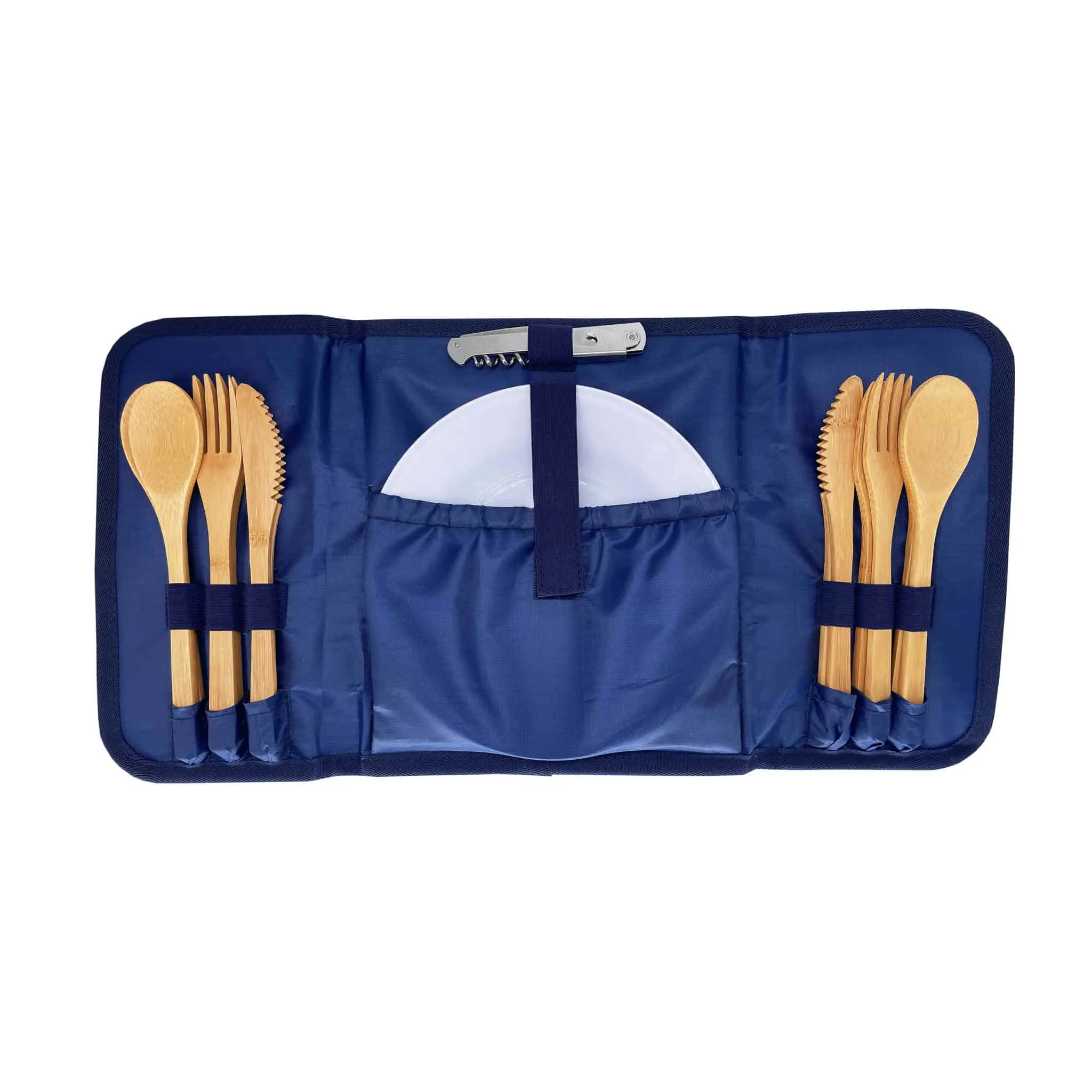 Sac de Plage Riviera Blue Stripe Picnic Tote, 4 Person