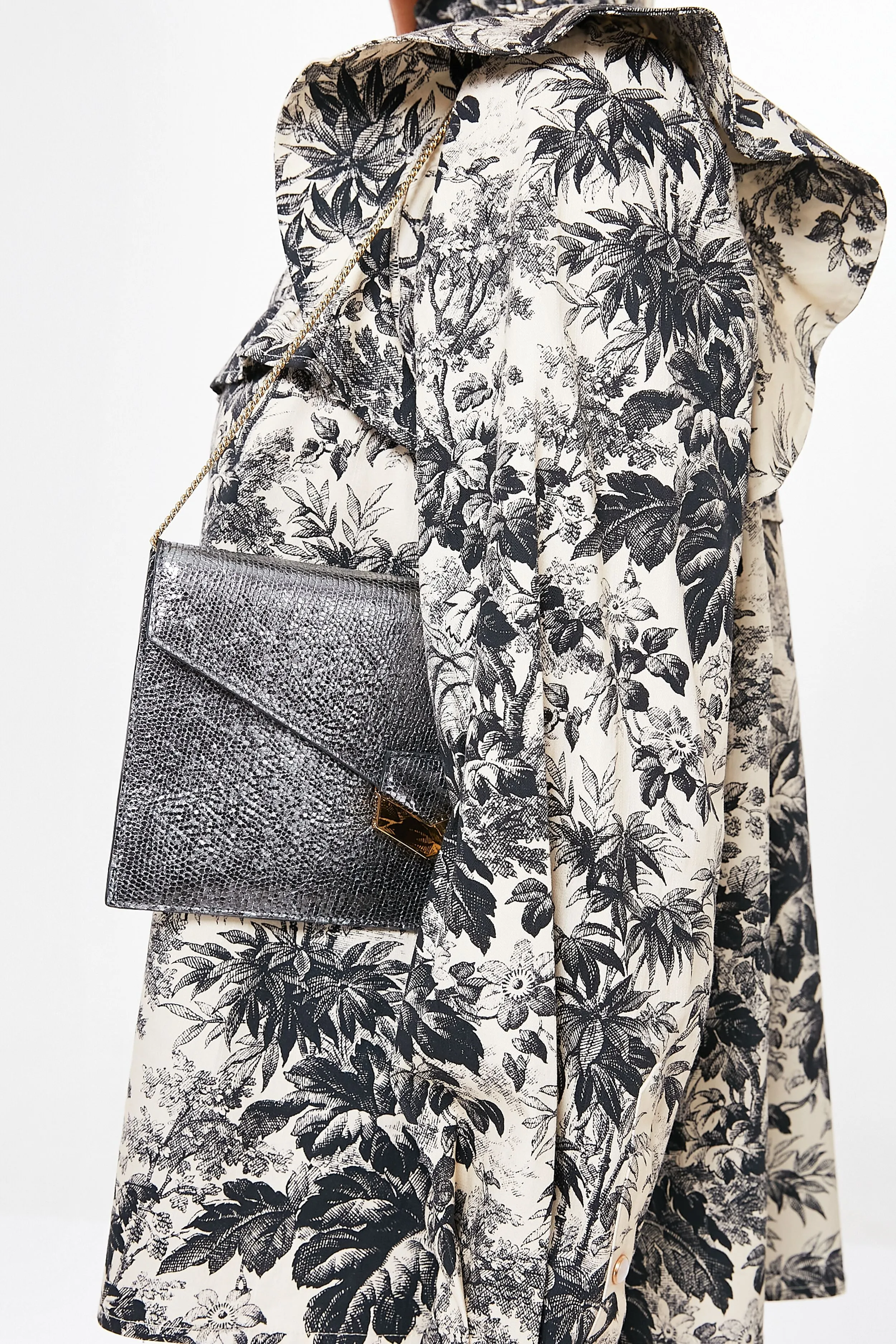 Silver Metallic London Clutch
