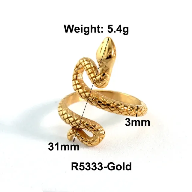Stainless Steel Water Drop Ring Statement Metallic Texture Rings