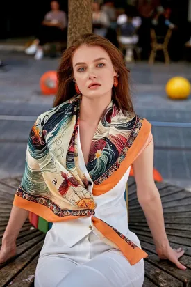 STELLA Crepe Silk Large Shawl 54" x 54" MYTHOLOGY Collection
