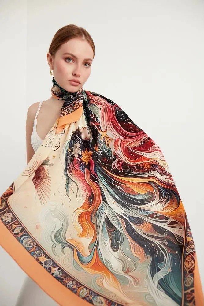 STELLA Crepe Silk Large Shawl 54" x 54" MYTHOLOGY Collection