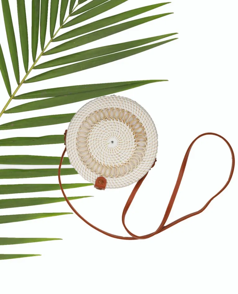 Sunshine White Round Sling Bag