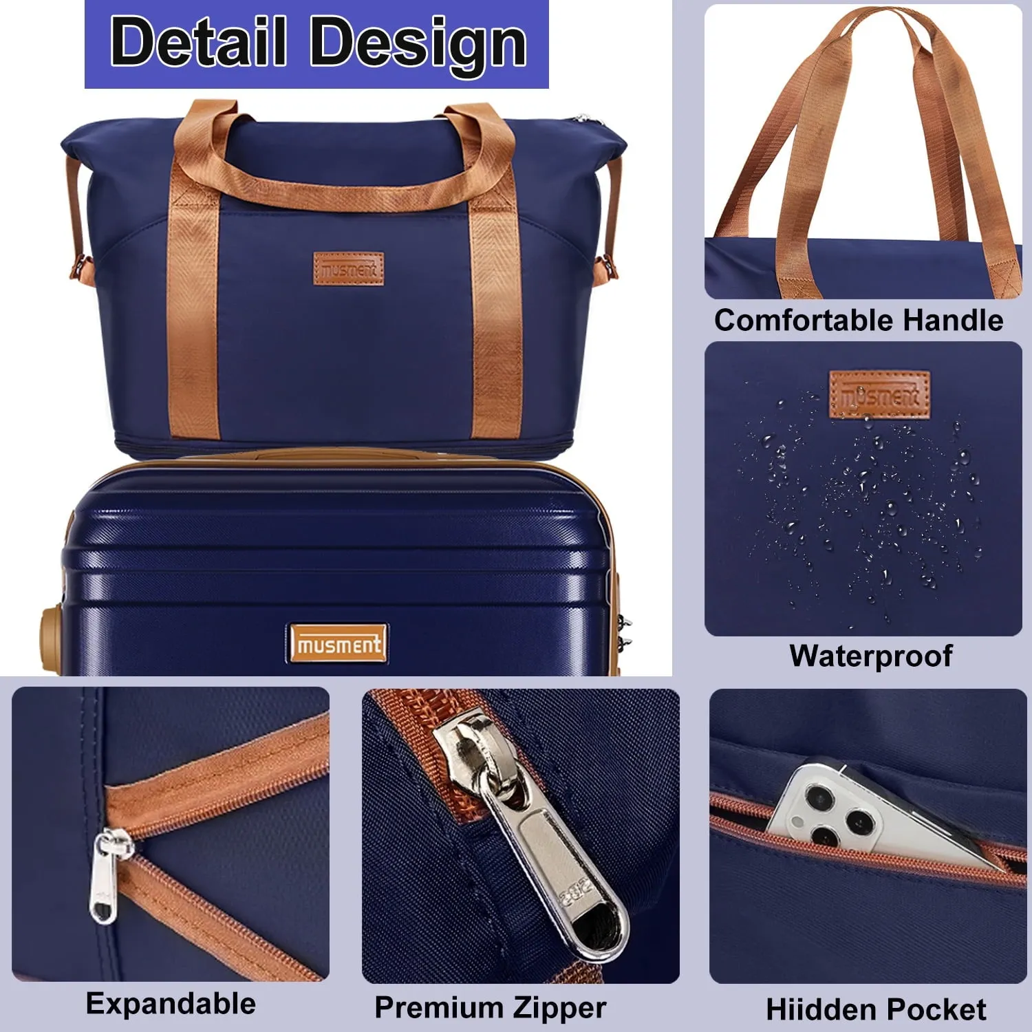 Travel Duffel Bag with Dry Wet Separated Tote Bag, Expandable Shoulder Bag for Women Sports Gym Bag Set, Adjustable Strap, Waterproof & Tear Resistant