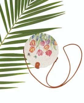 Tulip White Round Sling Bag