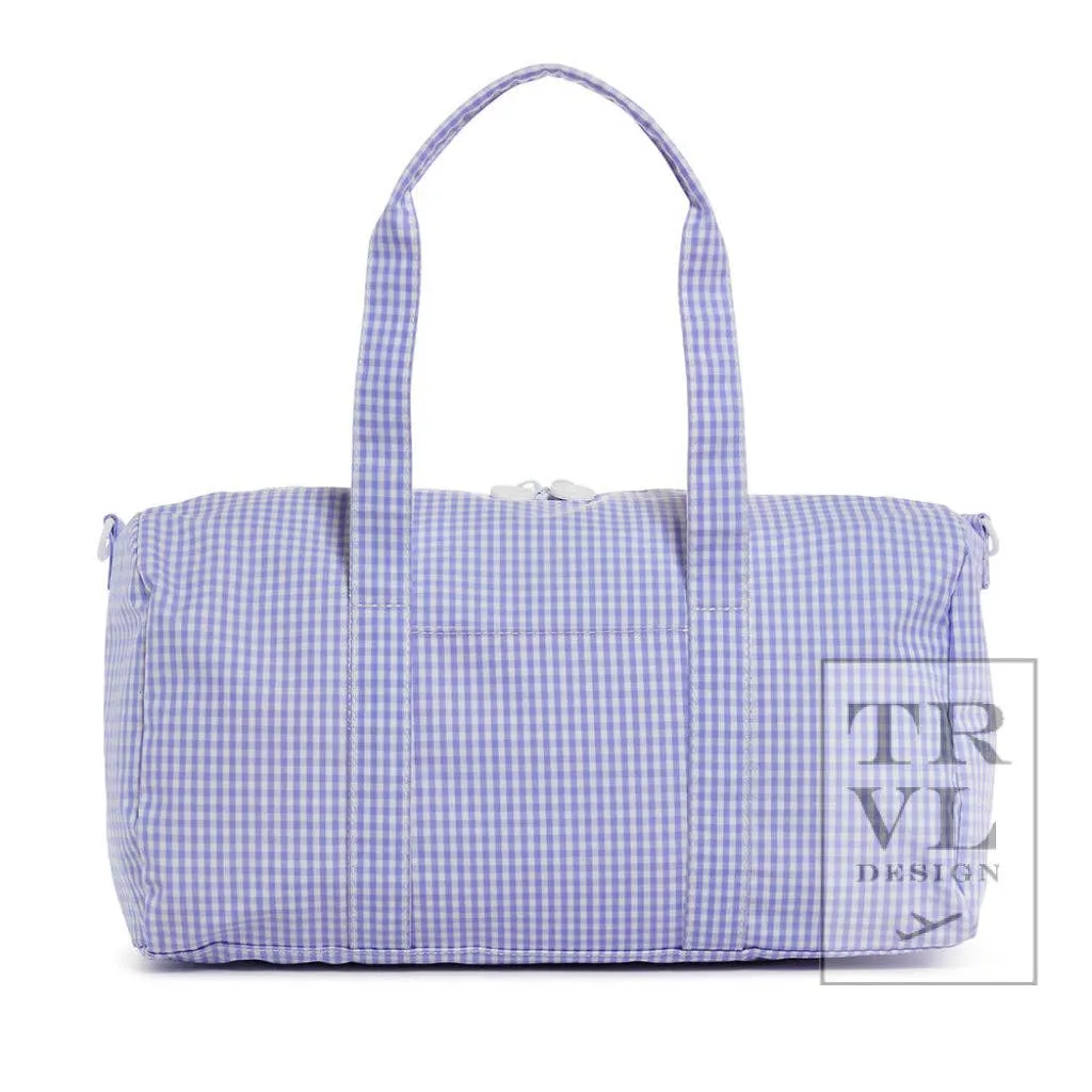 Weekender - Gingham Lilac Duffel Bag