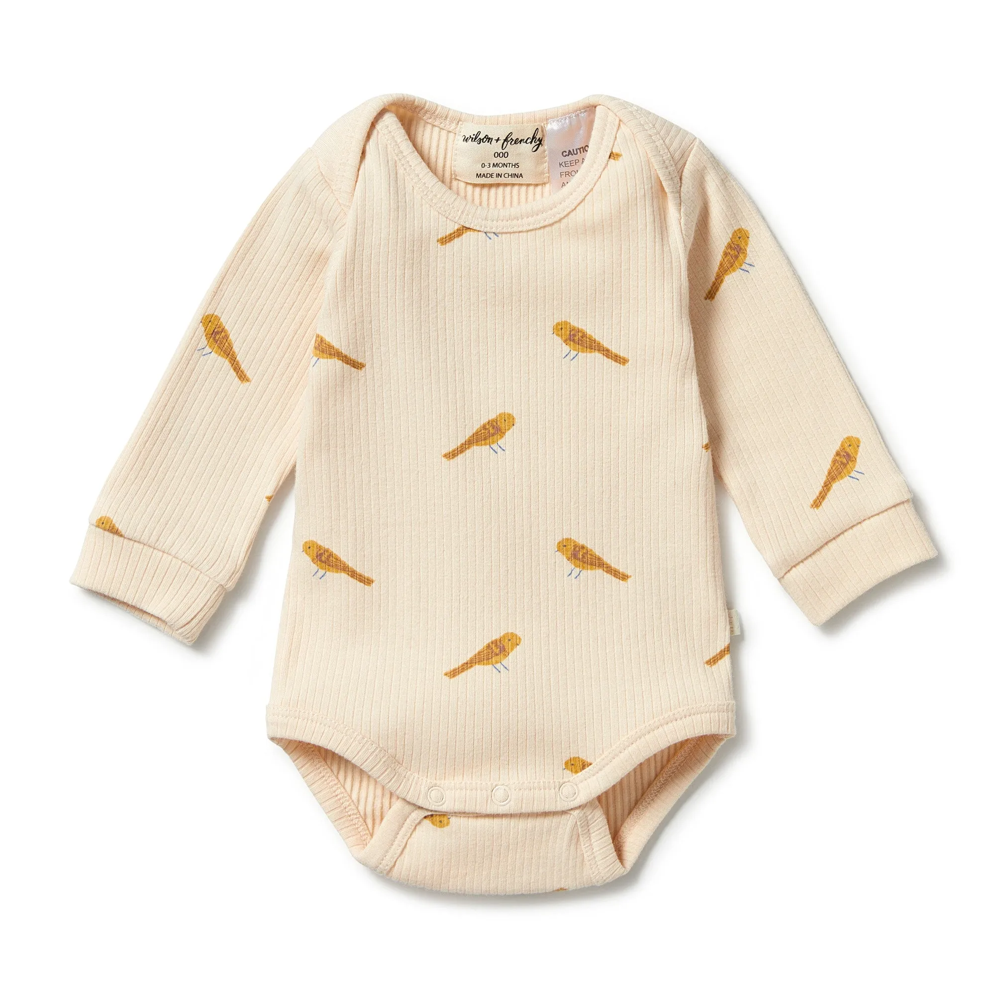 Wilson and Frenchy Organic Rib Envelope Bodysuit - Tweet Tweet