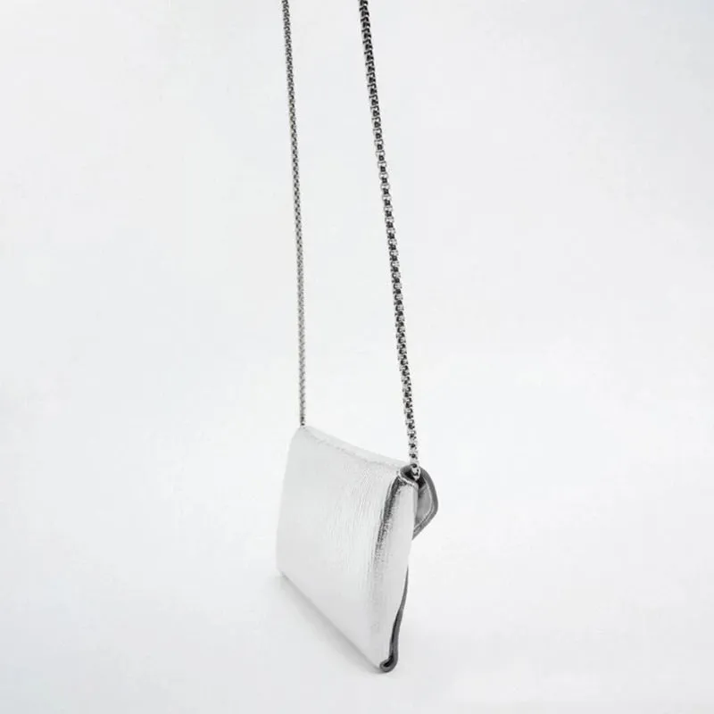 Women's Small Metallic Envelope Cross-body Bag