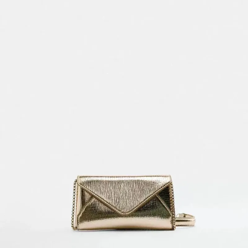 Women's Small Metallic Envelope Cross-body Bag