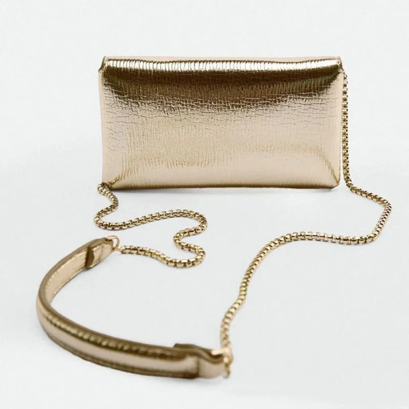 Women's Small Metallic Envelope Cross-body Bag